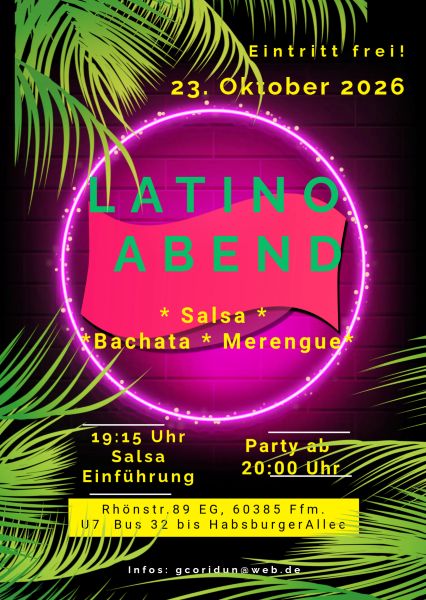 LatinoAbend mit Salsa, Bachata, Merengue